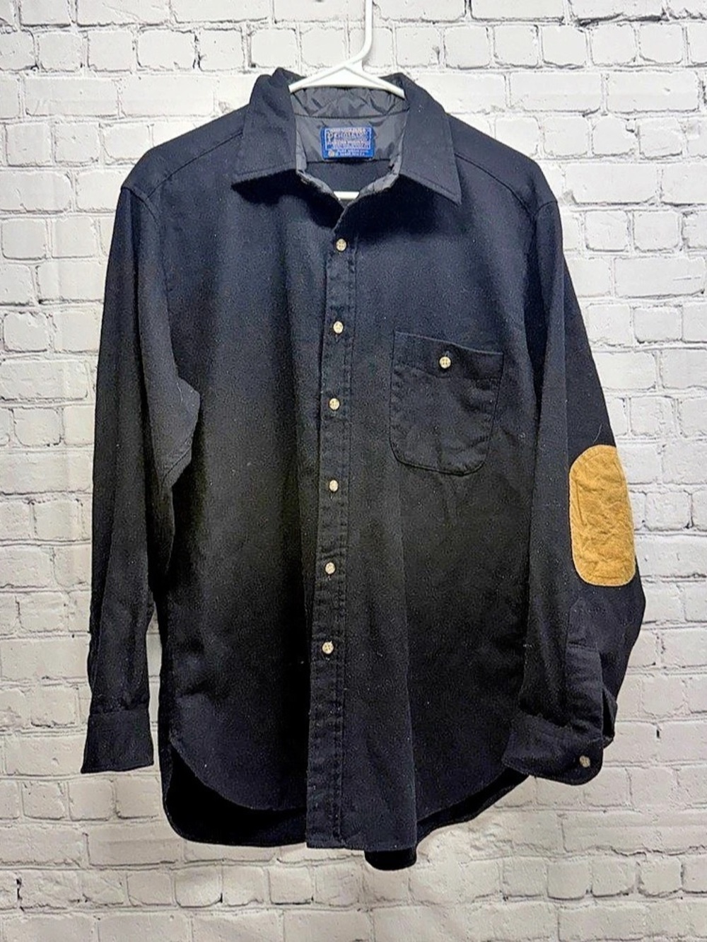 Pendleton vintage Wool Shirt with Elbow Patches Size Large